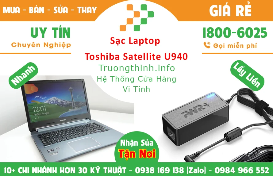 Sạc Laptop Toshiba Satellite U940 Chính hãng