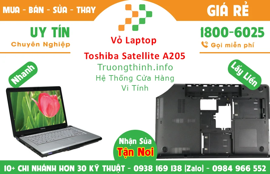 Thay Vỏ Laptop Toshiba Satellite A205 chính hãng giá rẻ