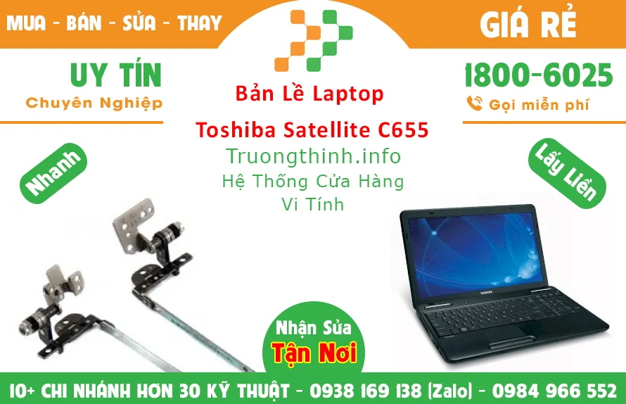 Sửa Bản lề Laptop Toshiba Satellite C655 TPHCM