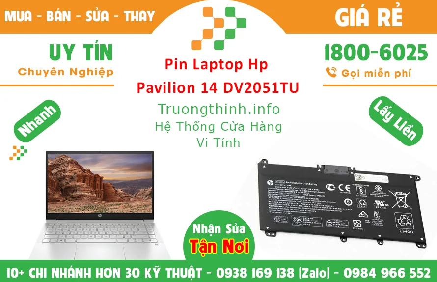 Thay Pin Laptop HP Pavilion 14-DV2051TU Chính Hãng Giá Rẻ