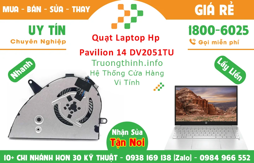 Quạt Laptop HP Pavilion 14-DV2051TU Chính Hãng