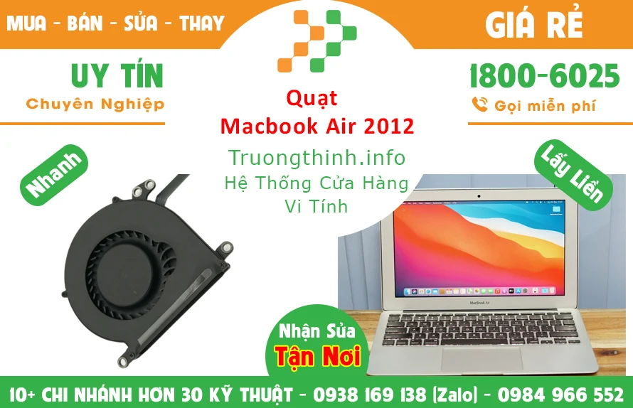 Thay Quạt Tản Nhiệt Macbook Air 2012 Thay Quạt Tản Nhiệt Macbook Air 2012