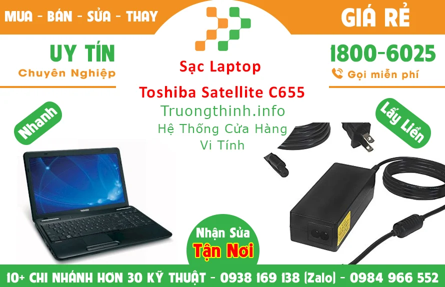 Sạc Laptop Toshiba Satellite C655 Chính hãng