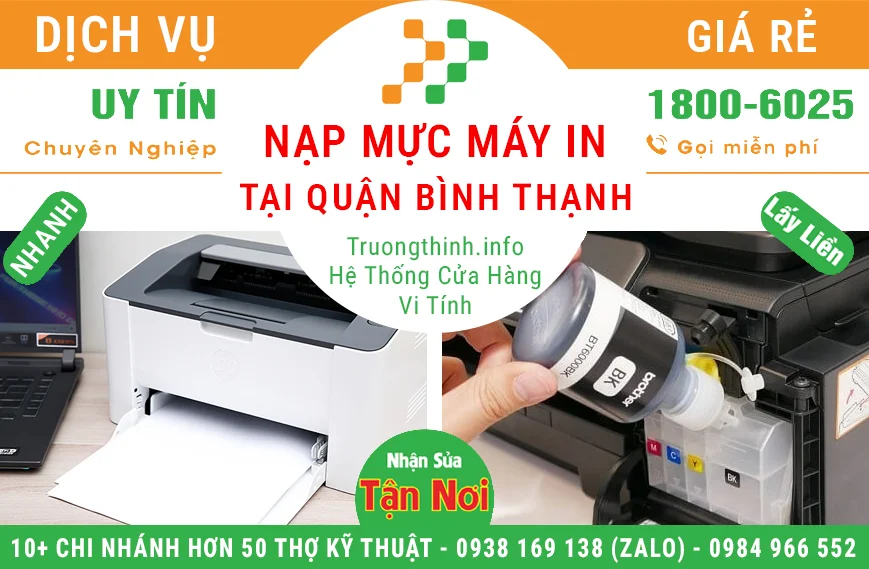 Nạp Mực Máy In Tại Quận Bình Thạnh