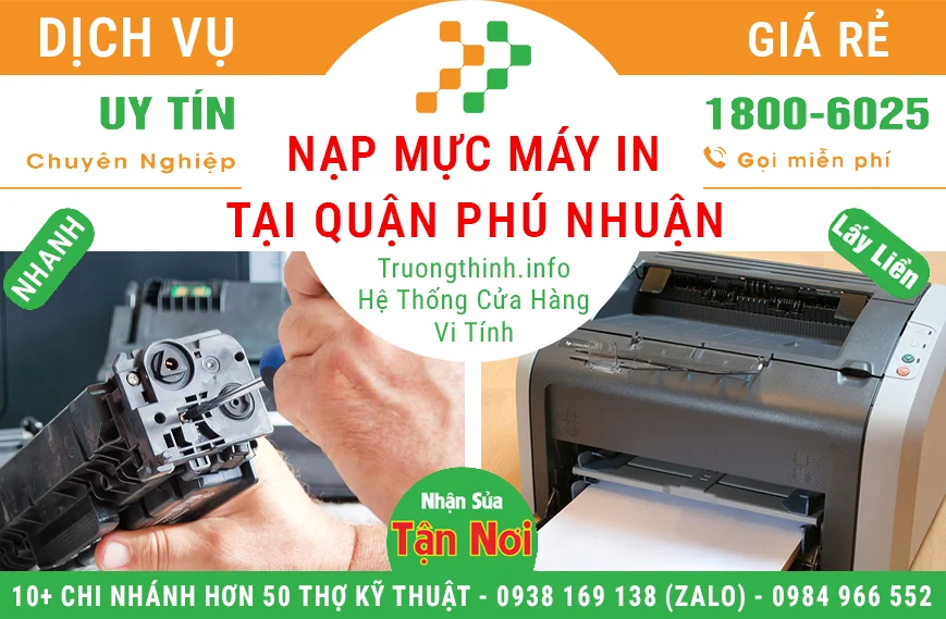 Nạp Mực Máy In Tại Quận Phú Nhuận