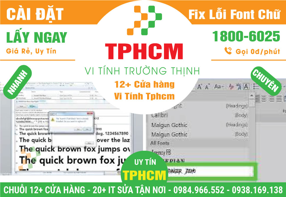 Dịch Vụ Cài Đặt Font Chữ – Fix Lỗi Font Trong Word, Excel, Photoshop