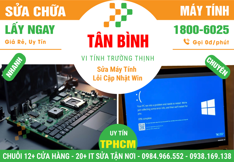 Nơi Sửa Máy Tính Bị Lỗi Cập Nhật Không Thành Công Tại Quận Tân Bình