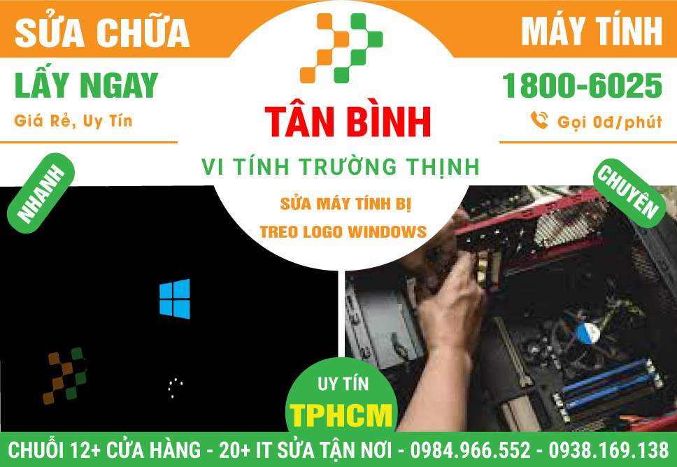 Địa chỉ sửa máy tính bị treo logo Windows tại quận Tân Bình
