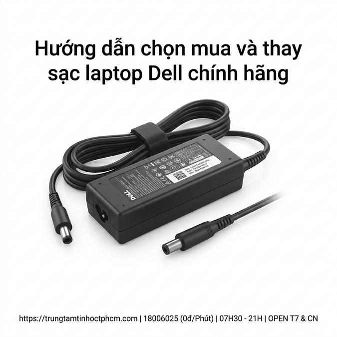 Hướng dẫn chọn mua và thay sạc laptop Dell chính hãng
