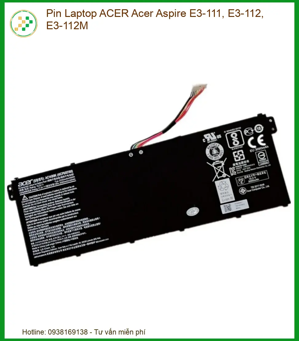Pin Laptop Acer Acer Aspire E3-111, E3-112, E3-112m Zin - Trung Tâm Thay Thế Uy Tín Tphcm