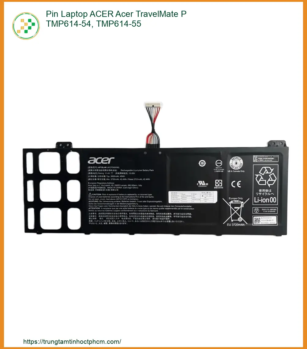 Pin Laptop Acer Acer Travelmate P Tmp614-54, Tmp614-55 Chính Hãng - Thay Thế Uy Tín Tphcm