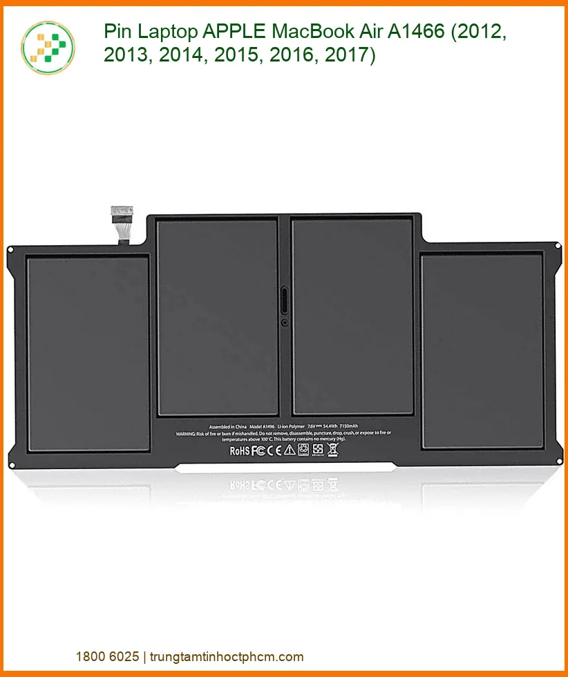 Linh kiện Pin Laptop APPLE MacBook Air A1466 (2012, 2013, 2014, 2015, 2016, 2017) chất lượng - Dịch vụ từ Trung Tâm Tin