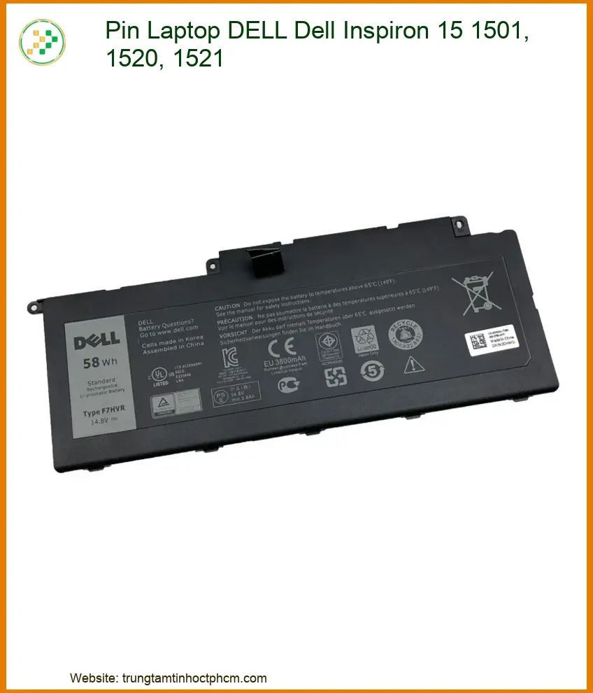 Linh kiện Pin Laptop DELL Dell Inspiron 15 1501, 1520, 1521 chất lượng - Dịch vụ từ Trung Tâm Tin Học Trường Thịnh.