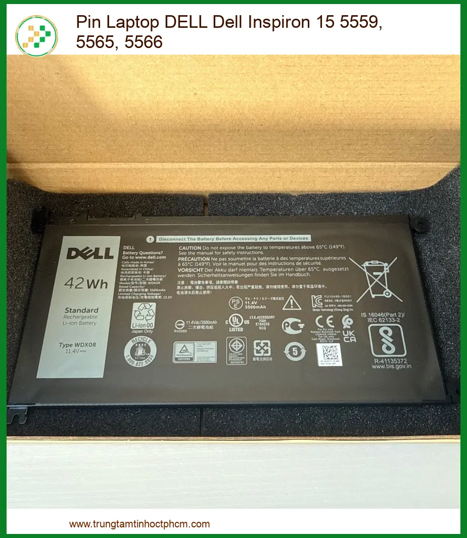 Thay Pin Laptop Dell Inspiron 15 5559, 5565, 5566 Zin Chính Hãng - Lấy Liền Tại Tphcm
