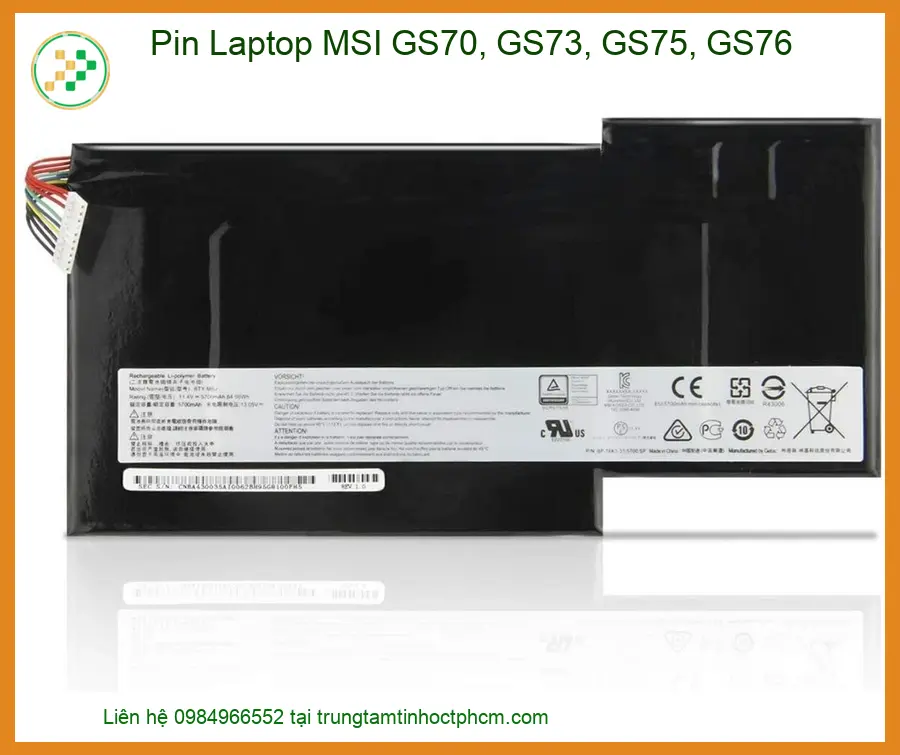 Linh kiện Pin Laptop MSI GS70, GS73, GS75, GS76 chất lượng - Dịch vụ từ Trung Tâm Tin Học Trường Thịnh.