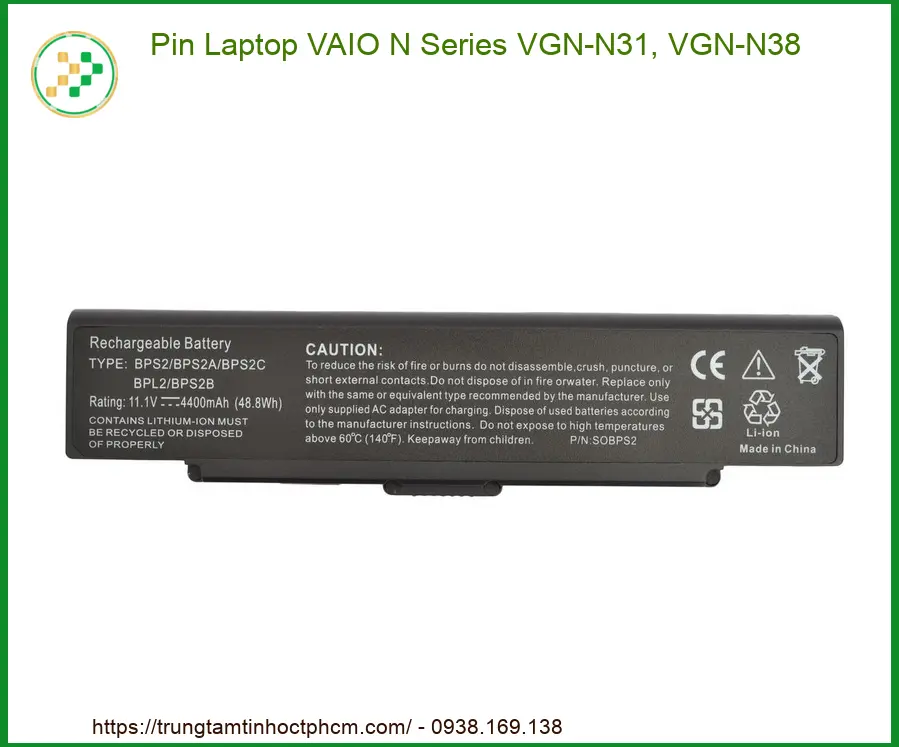Phục hồi năng lượng, làm việc không gián đoạn với pin laptop VAIO chất lượng chuẩn zin.