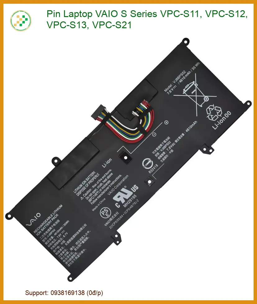 Thay Pin Laptop Vaio S Series Vpc-s11, Vpc-s12, Vpc-s13, Vpc-s21 Chính Hãng Lấy Liền