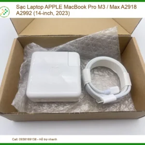 Sạc Laptop Apple Macbook Pro M3 / Max A2918 A2992 (14-inch, 2023) Chính Hãng - Thay Thế Uy Tín Tphcm