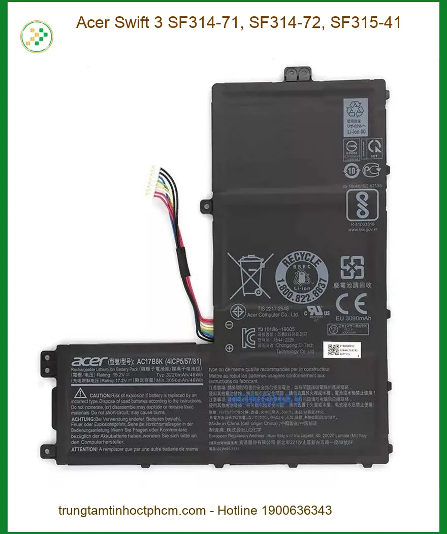 Pin Laptop ACER Swift 3 SF314-71 - Thay Nhanh Tại TPHCM | Giá Rẻ Lấy Liền