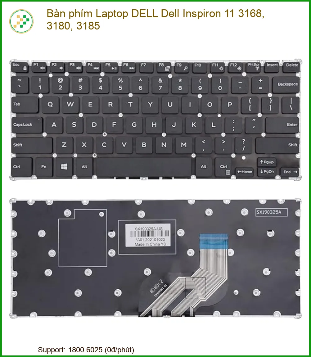 Thay Bàn Phím Laptop DELL Dell Inspiron 11 3168, 3180, 3185 Chính Hãng, Lấy Liền Tại TPHCM