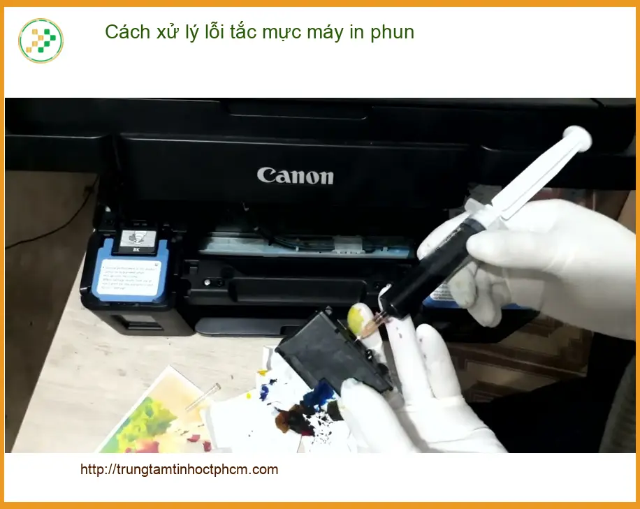 Thủ thuật Máy in Cách xử lý lỗi tắc mực máy phun - Trung tâm sửa chữa uy tín TPHCM