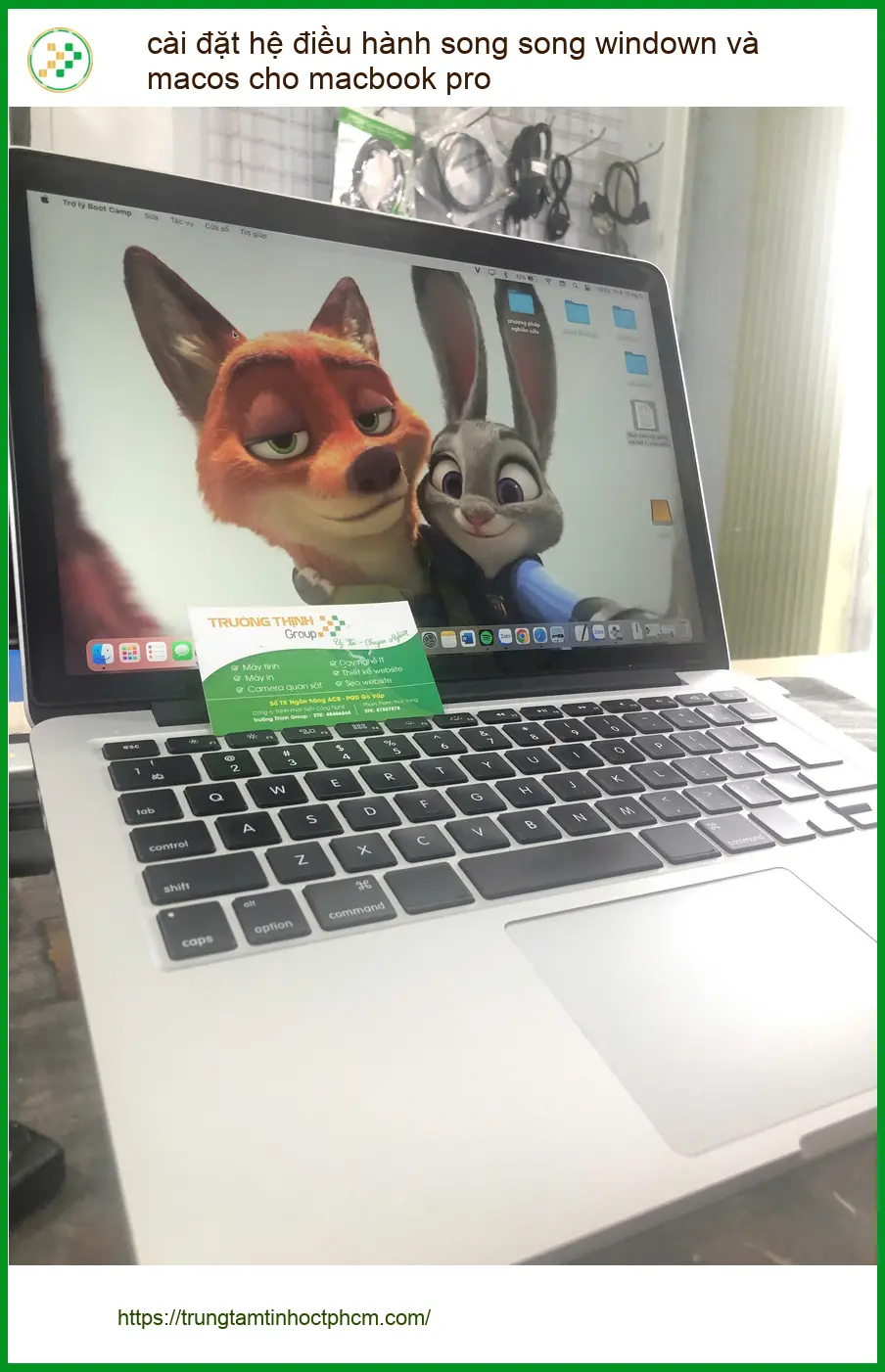 Chị Quỳnh kế toán ở Bình Thạnh review cài song song Windows macOS Macbook Pro ảnh thực tế 1