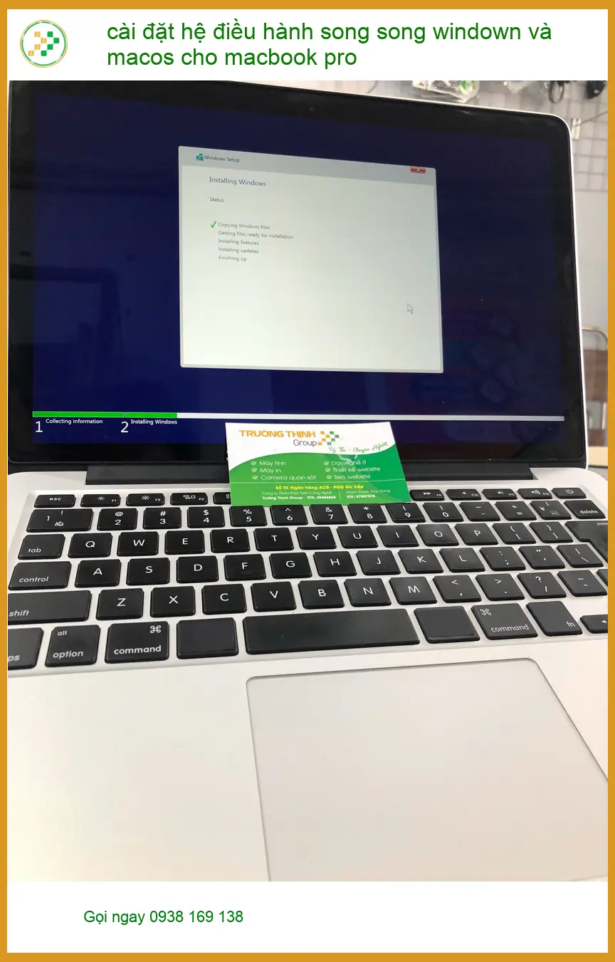 Chị Quỳnh kế toán ở Bình Thạnh review cài song song Windows macOS Macbook Pro ảnh thực tế 2