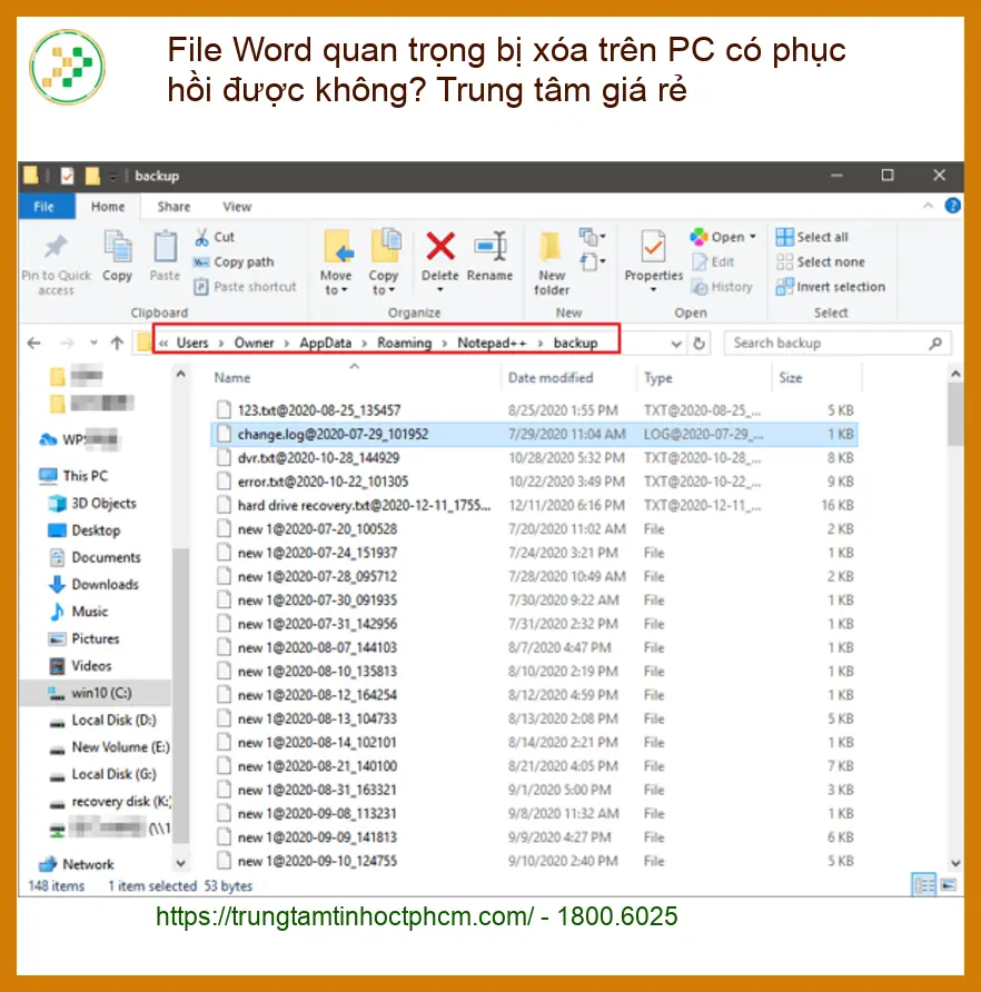 Khôi Phục Dữ Liệu File Word quan trọng bị xóa trên PC - Trung tâm hỗ trợ gần đây