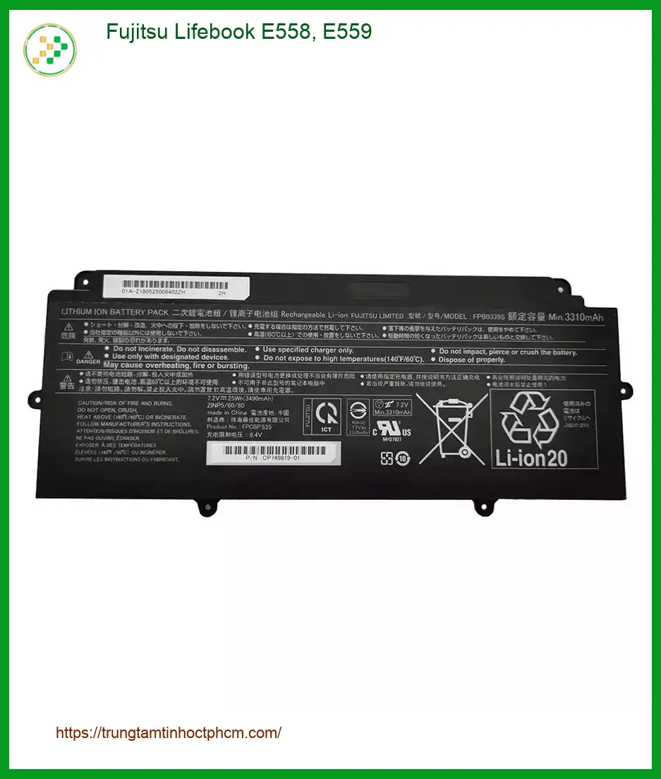 Pin Laptop Fujitsu Lifebook E558, E559 - Thay Lấy Liền Tại Trung Tâm