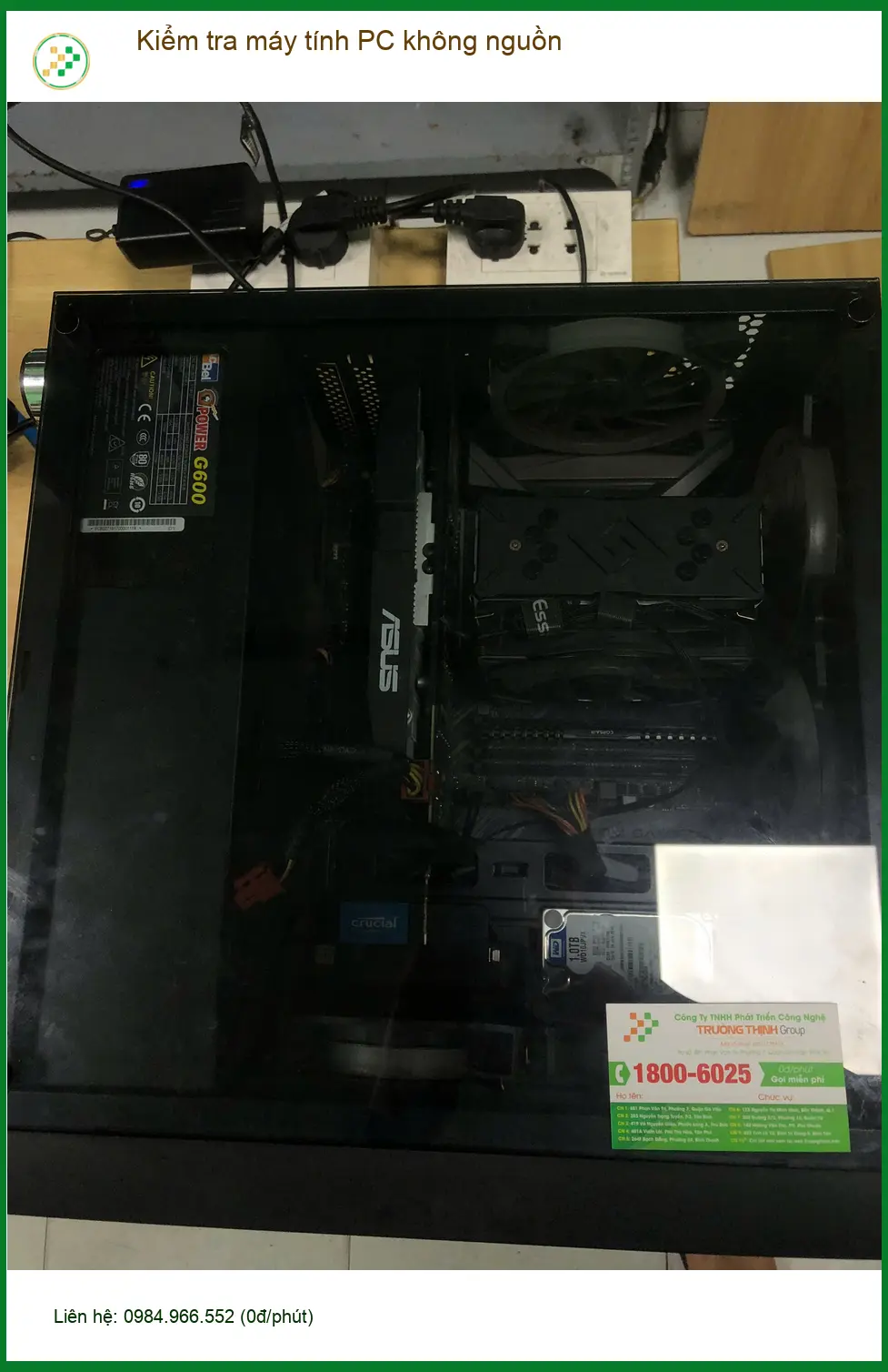 Chị Thanh kế toán cấp tốc tìm nơi kiểm tra PC không nguồn Quận Bình Tân