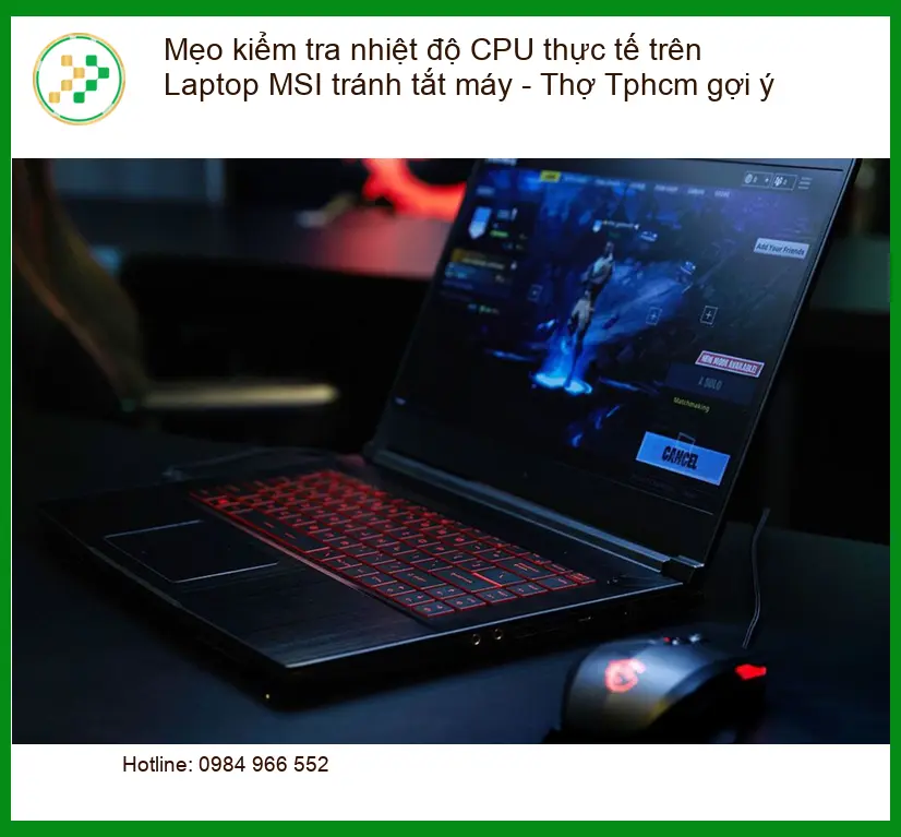Sửa Laptop Mẹo kiểm tra nhiệt độ CPU MSI tránh tắt máy - Trung tâm hỗ trợ TPHCM