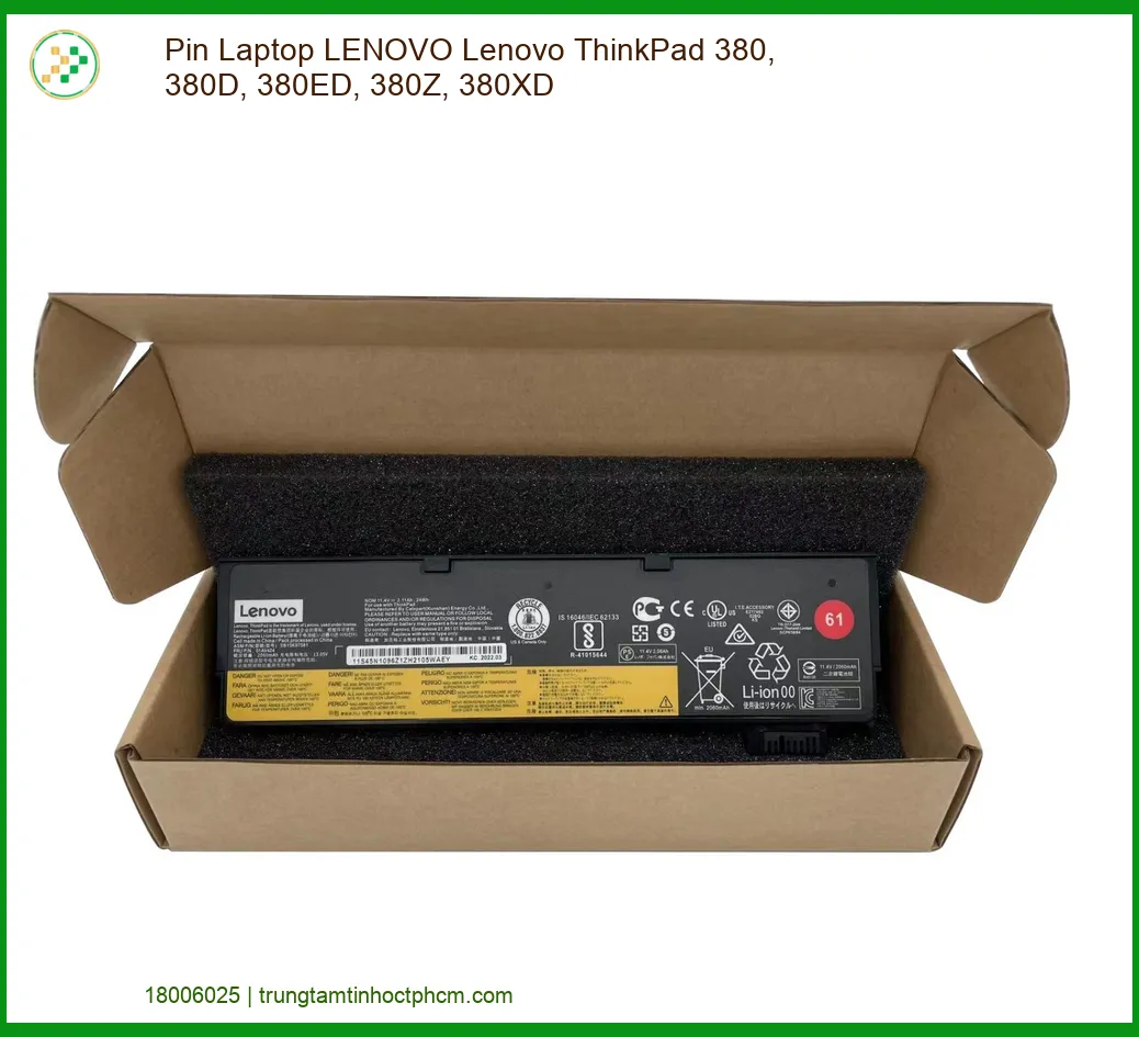 Pin Laptop LENOVO ThinkPad 380, 380D, 380ED, 380Z, 380XD Chính Hãng - Thay Lắp Tận Nơi, Bảo Hành Uy Tín
