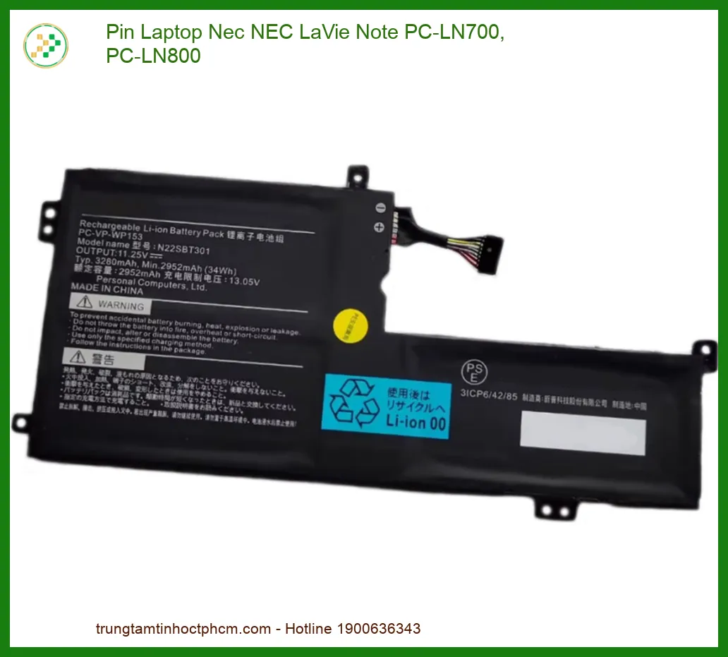 Pin Laptop Nec LaVie Note PC-LN700, PC-LN800 Chính Hãng | Dịch Vụ Thay Pin Nhanh Chóng Tại TP.HCM