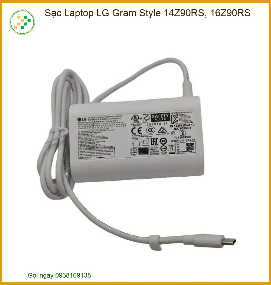 Sạc Laptop LG Gram Style 14Z90RS, 16Z90RS Chính Hãng | Thay Mới & Giao Tận Nhà