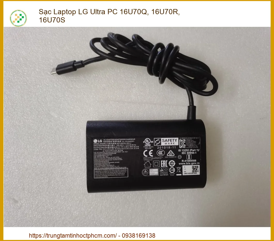 Sạc Laptop LG Ultra PC 16U70Q, 16U70R, 16U70S Zin Mới, Thay Thế Lấy Ngay