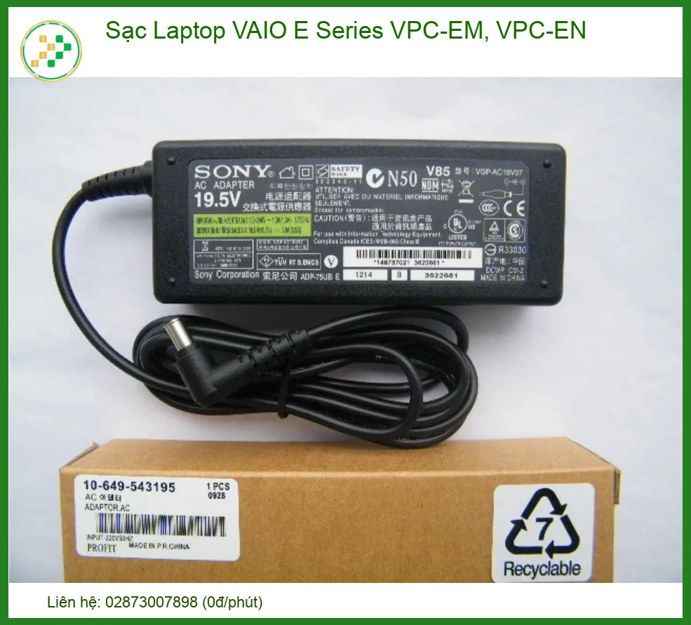 Sạc Laptop VAIO E Series VPC-EM, VPC-EN Chính Hãng, Giá Tốt Tại TPHCM