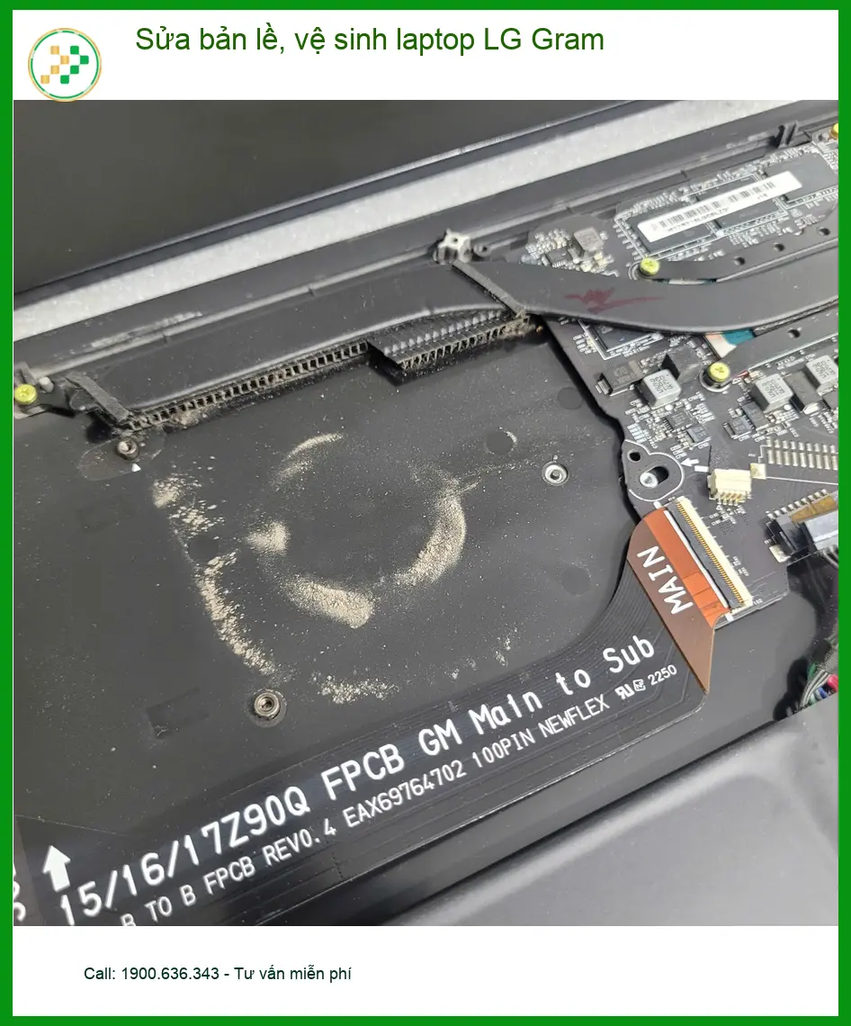 Chị Ngọc tìm chỗ sửa bản lề, vệ sinh laptop LG Gram Quận Tân Bình ảnh thực tế 1
