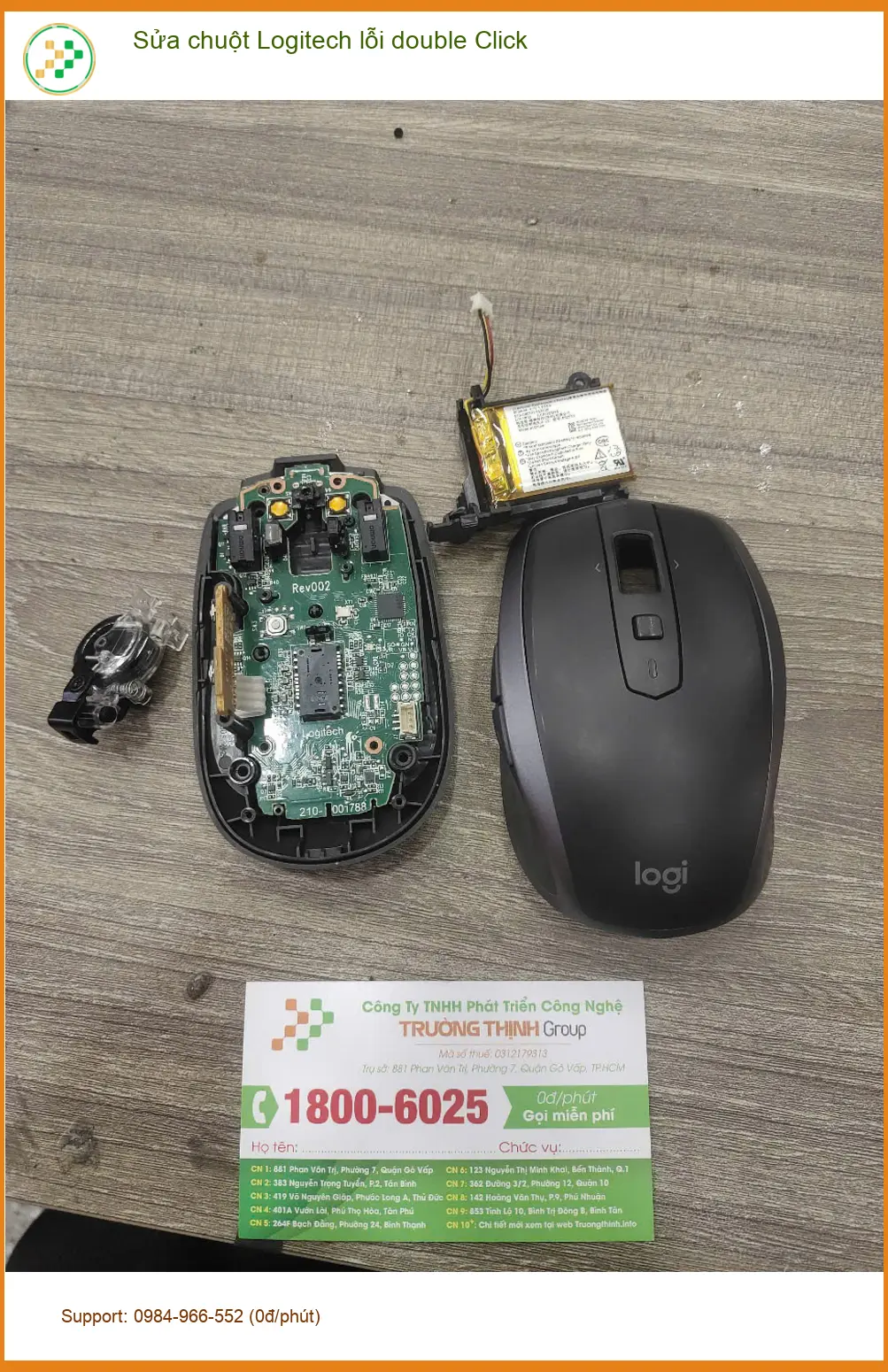 Anh Khoa kiến trúc sư sửa chuột Logitech lỗi double click Quận 7 lấy ngay ảnh thực tế 1
