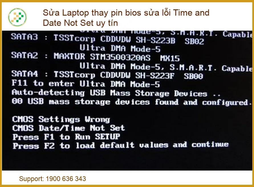 Lỗi Time and Date Not Set trên Laptop - Địa chỉ sửa uy tín, thay pin BIOS lấy ngay