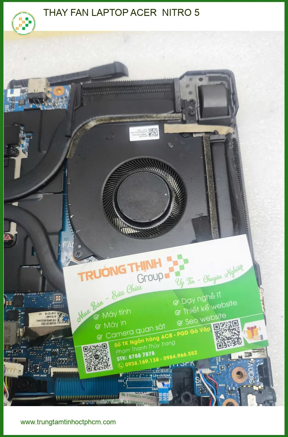 Chị Kiều kiến trúc sư ở Gò Vấp - Tiệm thay fan laptop Acer Nitro 5 uy tín ảnh thực tế 1
