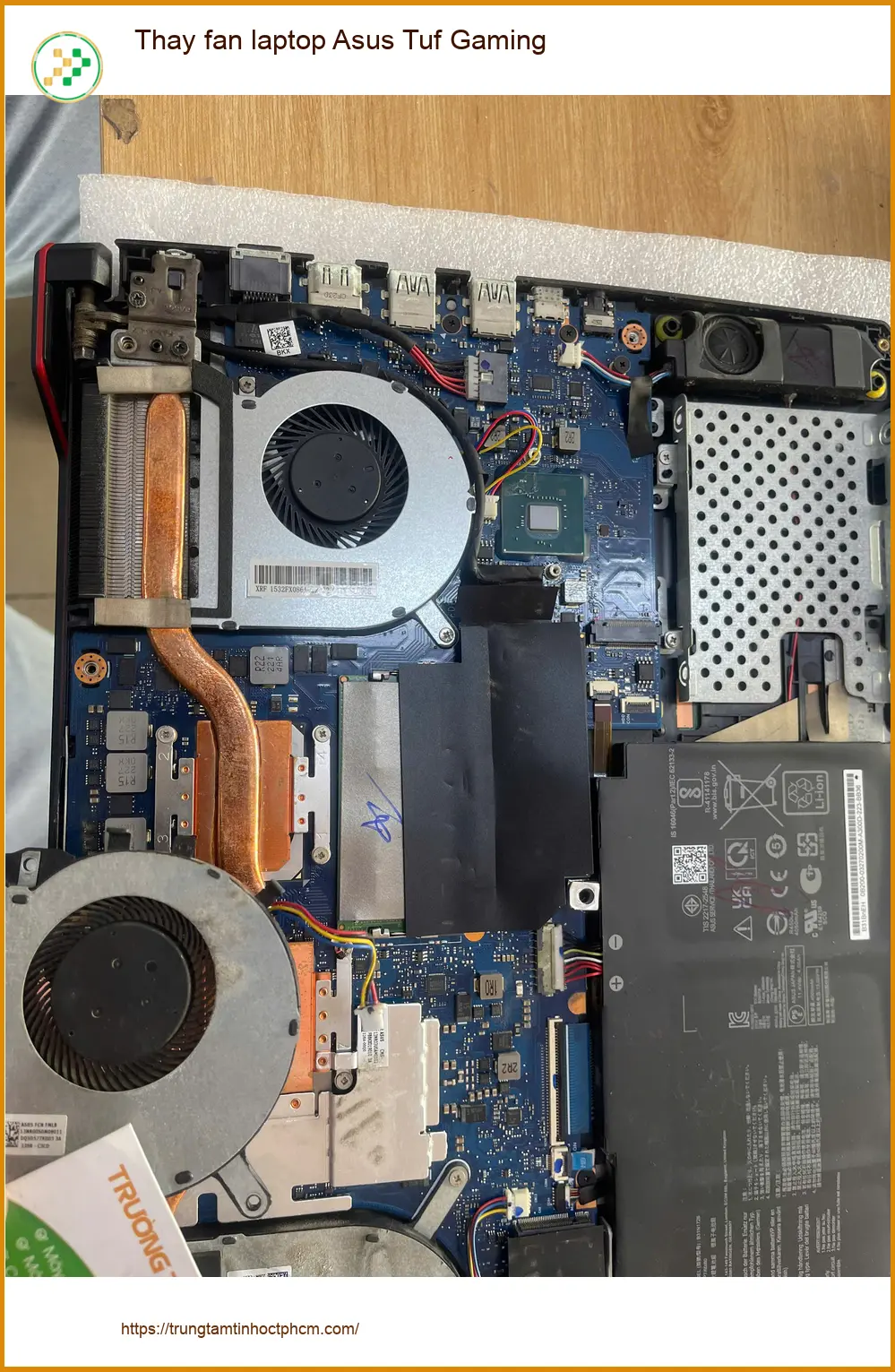 Chị Thảo kỹ sư xây dựng tìm dịch vụ thay fan laptop Asus Tuf Gaming Quận Thủ Đức ảnh thực tế 1