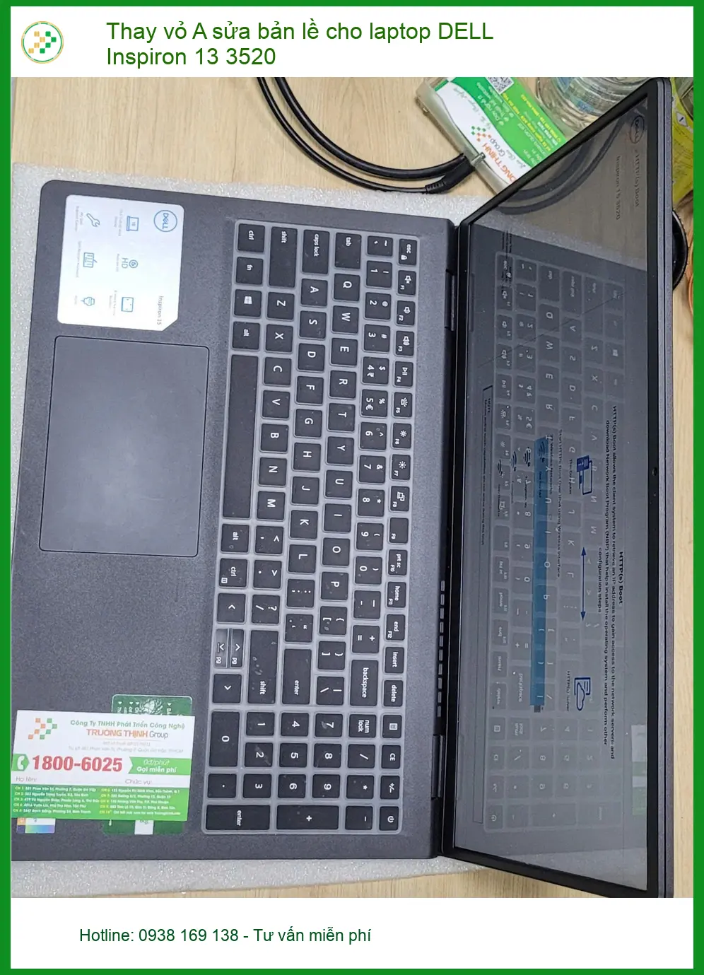 Anh Khải review: Thay vỏ A, sửa bản lề laptop DELL Inspiron 13 3520 Quận Bình Tân ảnh thực tế 2
