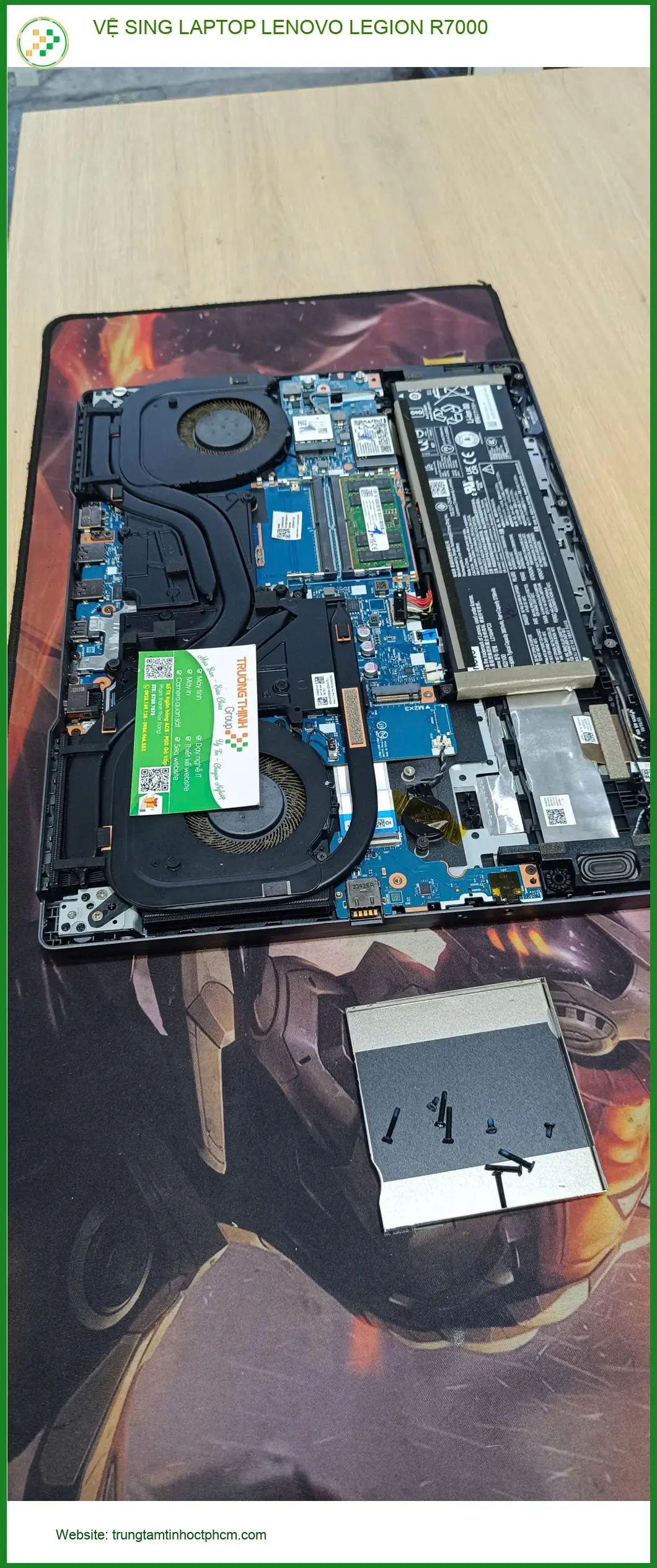 Chú Hải kiến trúc sư cần vệ sinh laptop Lenovo Legion R7000 Quận 9 ảnh thực tế 1