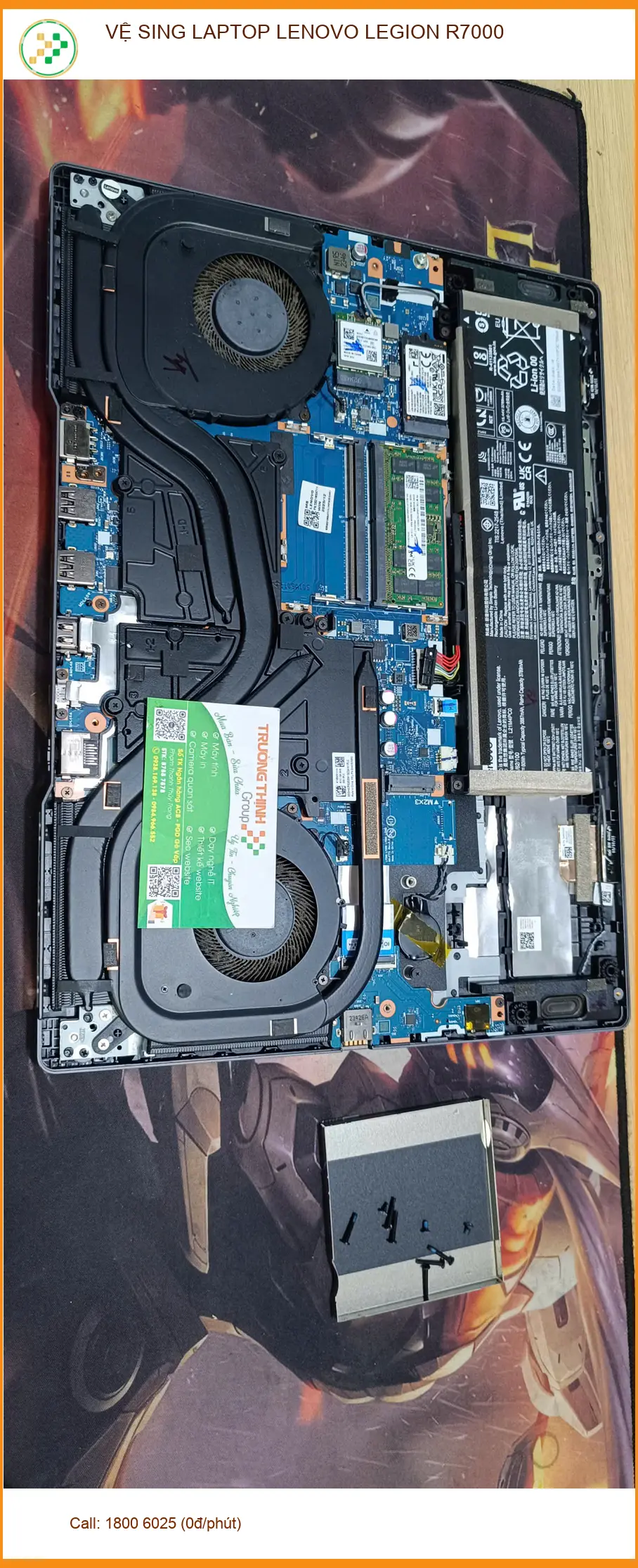 Chú Hải kiến trúc sư cần vệ sinh laptop Lenovo Legion R7000 Quận 9 ảnh thực tế 2
