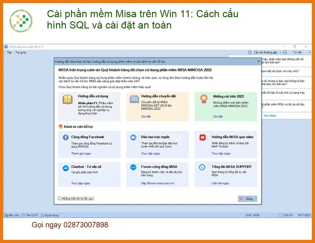 Windows Cài Misa trên Win 11: Cấu hình SQL an toàn - Địa chỉ hỗ trợ