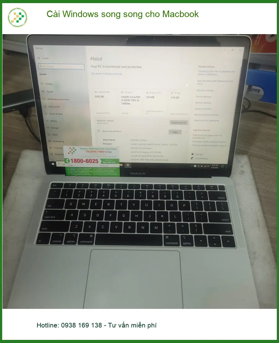 Chị Kiều tìm chỗ cài Windows song song cho Macbook Quận Tân Bình uy tín ảnh thực tế 1