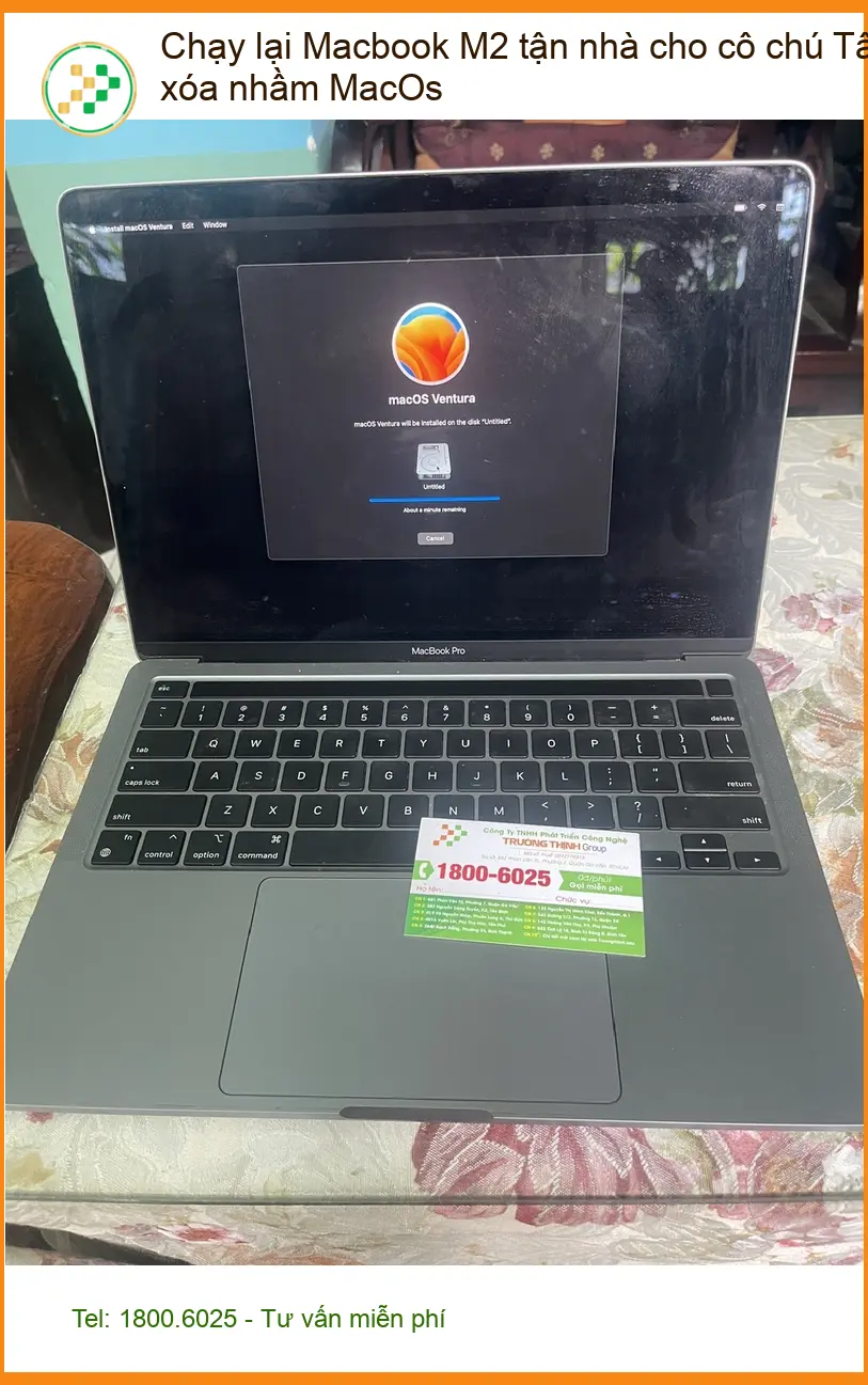 Bác Thắng kỹ sư xây dựng Quận Phú Nhuận - Cài lại Macbook M2 tận nhà ảnh thực tế 1