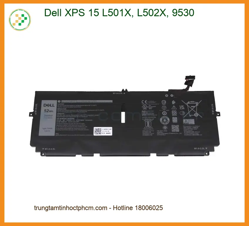 Pin Laptop Dell XPS 15 L501X L502X 9530 - Thay Lấy Liền Giá Rẻ TPHCM