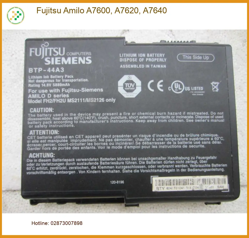 Pin Laptop Fujitsu Amilo A7600, A7620, A7640 - Thay Lấy Liền Tại Trung Tâm TPHCM