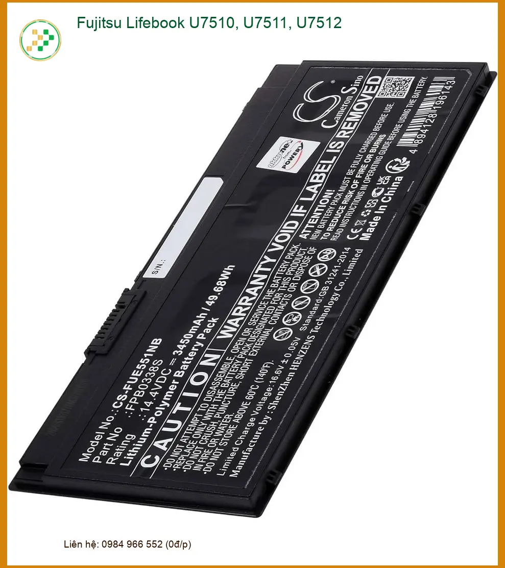 Pin Laptop Fujitsu Lifebook U7510, U7511, U7512 - Thay Lấy Liền TPHCM, Giá Rẻ